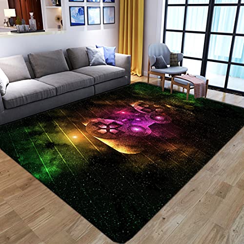 Gamer Teppiche für Schlafzimmer Teenager Junge Mädchen Kinder Anime Gaming Spielkonsole Controller Wohnzimmer Dekorationen Boden Innenbereich Teppiche Waschbare Rutschfeste Pads (Grün,120x180 cm) von Sticker Superb.