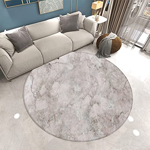 Marmor Muster Serie Runder Teppich Wohnzimmer Schlafzimmer Marble 3D-Druck Area Rugs Kinderspiel rutschfeste Küche Korridor Restaurant Fußmatte Outdoor Teppich Stuhlmatte (Grau,100cm/39.4in) von Sticker Superb.