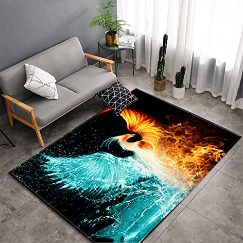 Moderne Dekorationen Wohnzimmer Teppich 3D Tier Wolf Löwen Schädel Rose Skelett Musik Gitarre Druck Teppiche für Schlafzimmer Flur Küchen Rugs Waschbar Rutschfeste Matten (Multi 4,120x180 cm) von Sticker Superb.