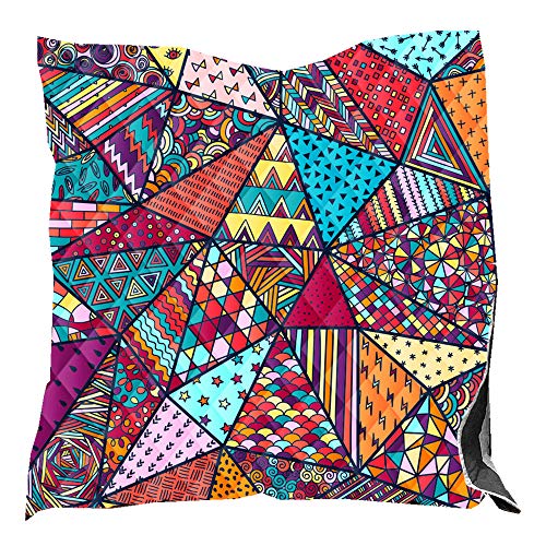 Sticker Superb Geometrische Bettdecken Klassische Patchworkdecke, Weiche Sommer Bettwäsche Decke aus Mikrofaser, Tagesdecke für Herbst- und Winter Bettwäsche Bedspread (Mehrfarbig 5,150 x 200 cm) von Sticker Superb