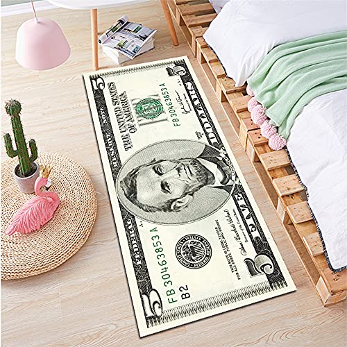 Sticker Superb USA Dollar 3D Teppich für Wohnzimmer Bereich Teppich Boden Matte Nacht Flur Fußmatte Kinder Schlafzimmer Teppich Dekoration Hause, Area Rug Hallway Floor Mat (Mehrfarbig 1, 50_x_80cm) von Sticker Superb