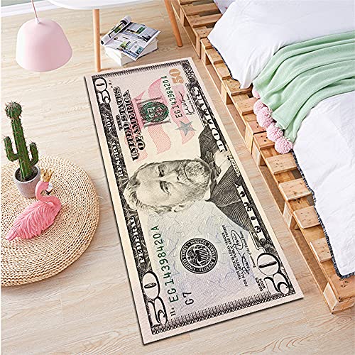 Sticker Superb USA Dollar 3D Teppich für Wohnzimmer Bereich Teppich Boden Matte Nacht Flur Fußmatte Kinder Schlafzimmer Teppich Dekoration Hause, Area Rug Hallway Floor Mat (Mehrfarbig 5, 66_x_160cm) von Sticker Superb