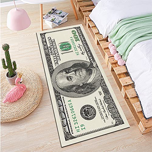 Sticker Superb USA Dollar 3D Teppich für Wohnzimmer Bereich Teppich Boden Matte Nacht Flur Fußmatte Kinder Schlafzimmer Teppich Dekoration Hause, Area Rug Hallway Floor Mat (Mehrfarbig 6, 50_x_120cm) von Sticker Superb