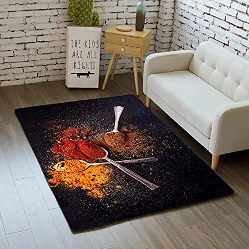 Sticker Superb. Kochen Kräuter Gewürze Teppich für Schlafzimmer Wohnzimmer Küchen Rugs Mat Bodenmatten rutschfeste Fußmatte Läufer Carpet Kinder Spielmatte Innen Außen Dekoration (Multi 3,100x150 cm) von Sticker Superb.