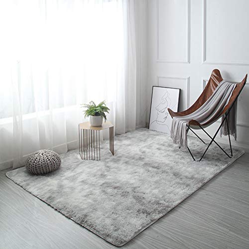 Sticker Superb. Soft Touch Area Rug Bedroom Anti-Skid Yoga Carpet Shaggy Rugs Fluffy Motley Tie-dye Carpets Teppiche (Hellgrau,120x160 cm) von Sticker Superb.