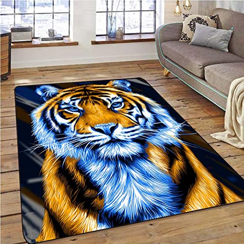 Sticker Superb. Urwald Wald Wildlife Tier Tiger Teppich für Schlafzimmer Wohnzimmer Teppich Küche Flur Läufer Sofa Teppich Fußmatte Trittmatte Badematte Rutschfester Bettseite Teppich (Gelb,50x80 cm) von Sticker Superb.