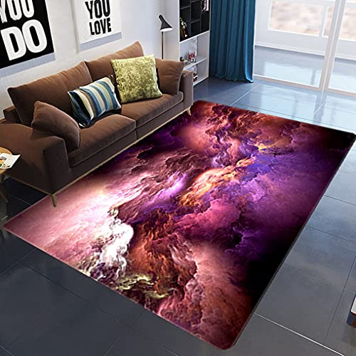 Sticker Superb. Wohnzimmer Teppich 3D Rose Tiger Nebel Blumen Schmetterlings Muster Area Rug Stuhlkissen Schlafzimmer Fußabtreter Carpets Rutschfester Kinder Teppich aus Flanell (Lila,140x200 cm) von Sticker Superb.