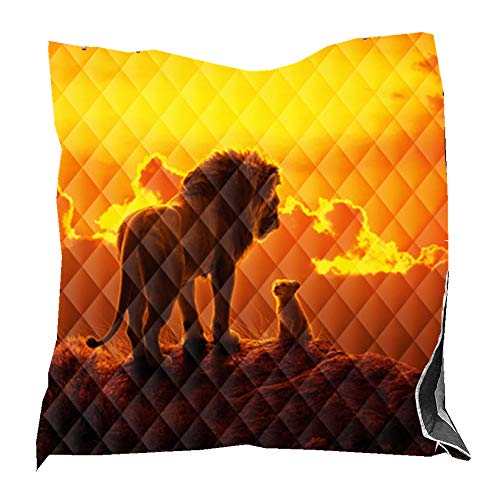 Tagesdecke Bettüberwurf 3D Tiere Steppdecke Einzelbett Doppelbett Gesteppt Mikrofaser Bettdecke Stepp Decke Tagesdecken für Schlafzimmer Blanket Bedspread (Orange,200 x 230 cm) von Sticker Superb