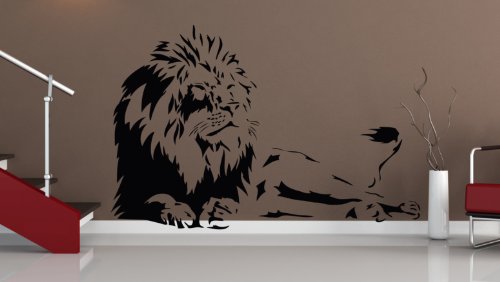 WANDTATTOO LÖWE AFRIKA TIGER BAUM WANDAUFKLEBER WANDSTICKER WALLPRINT (Größe 59 x 90 cm) Nr.127 von Sticker-Verschicker