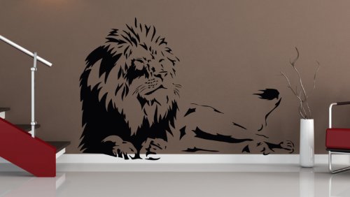 Sticker-Verschicker WANDSTICKER LÖWE AFRIKA TIGER BAUM WANDAUFKLEBER WALLPRINT (Größe 59 x 90 cm) Nr.127 von Sticker-Verschicker