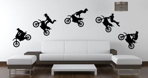 WANDTATTOO MOTOCROSS MOTORRAD WANDAUFKLEBER WANDSTICKER WALLPRINT (Größe 23 x 28 cm , 25 x 28 cm , 25 x 32 cm , 27 x 28 cm , 29 x 28 cm cm) Nr.104 von Sticker-Verschicker