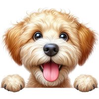 Lauernder Doodle-Hund Sticker - Verspielter Doodle Als Wandtattoo & Autoaufkleber von StickerArtStudioONE