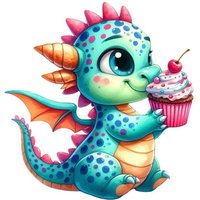Niedlicher Baby-Drache Sticker - Fantasy-Wandtattoo & Autoaufkleber von StickerArtStudioONE