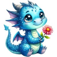 Niedlicher Baby-Drache Sticker - Fantasy-Wandtattoo & Autoaufkleber von StickerArtStudioONE