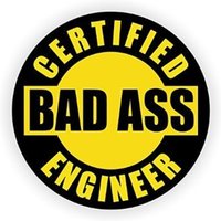 Certifed Badass Engineer | 4Er Pack 2" Rund" Schwarz/Gelb Vollfarbig Bedruckte Vinyl Aufkleber Hard Hat Helmet Fenster von StickerDadLLC