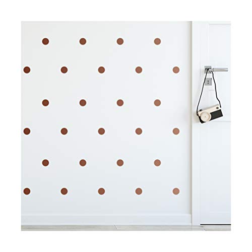 Kupfer-Metallic-Wandaufkleber mit Punkten (112 Aufkleber) | leicht abzuziehen, einfach zu kleben und sicher auf bemalten Wänden | abnehmbares Vinyl-Polka Dot Dekor | runde Aufkleber für Kinderzimmer von StickerDeen