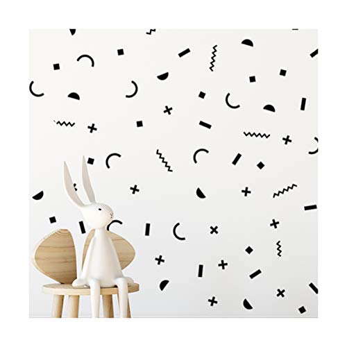 Wandaufkleber, Motiv: Konfetti-Kunst (60 Aufkleber), leicht abzulösen, leicht zu kleben, sicher auf bemalten Wänden, abnehmbare Vinyl-Punkte, Bastelaufkleber, großes Kinderzimmer (schwarz) von StickerDeen