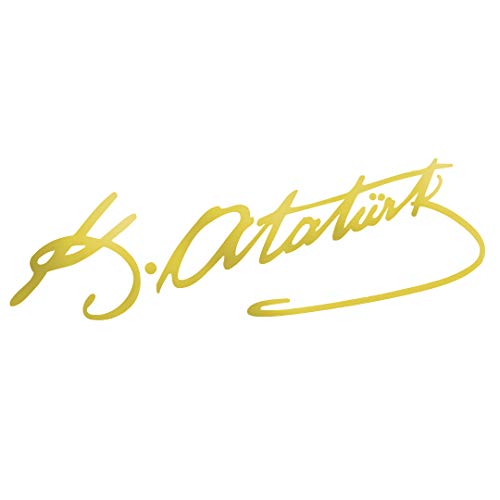 ATATÜRK IMZA Autoaufkleber Sticker Wandtattoo Wandaufkleber Mustafa Kemal Unterschrift Signatur (Gold, L 16cmx50cm) von StickerMarket