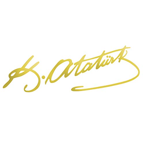ATATÜRK IMZA Autoaufkleber Sticker Wandtattoo Wandaufkleber Mustafa Kemal Unterschrift Signatur (Gold, XS 4cmx15cm) von StickerMarket