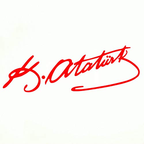 ATATÜRK IMZA Autoaufkleber Sticker Wandtattoo Wandaufkleber Mustafa Kemal Unterschrift Signatur (Rot, S 7cmx21cm) von StickerMarket