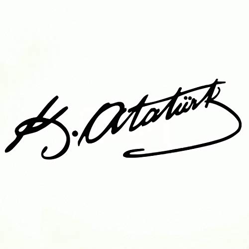ATATÜRK IMZA Autoaufkleber Sticker Wandtattoo Wandaufkleber Mustafa Kemal Unterschrift Signatur (Schwarz, L 16cmx50cm) von StickerMarket