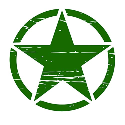 Auto Aufkleber ARMY Militär Stern Sticker Wandtattoo Wandaufkleber USA Star Armee Amerika (2Stück 30cmx30cm, Grün) von StickerMarket