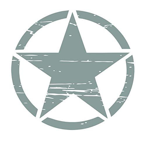 Auto Aufkleber ARMY Militär Stern Sticker Wandtattoo Wandaufkleber USA Star Armee Amerika (S 20cm x 20cm, Grau) von StickerMarket
