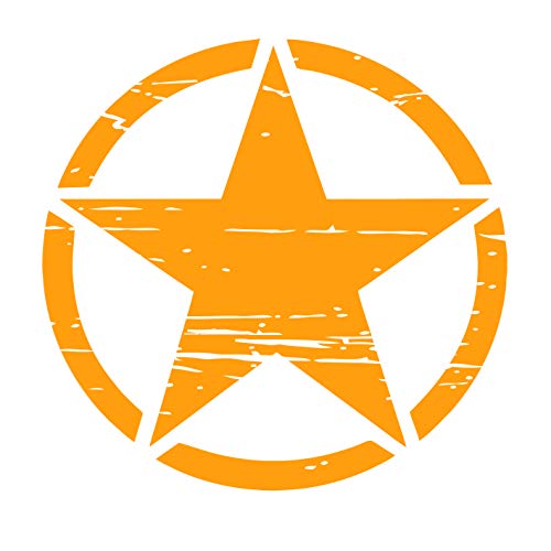 Auto Aufkleber ARMY Militär Stern Sticker Wandtattoo Wandaufkleber USA Star Armee Amerika (S 20cm x 20cm, Orange) von StickerMarket