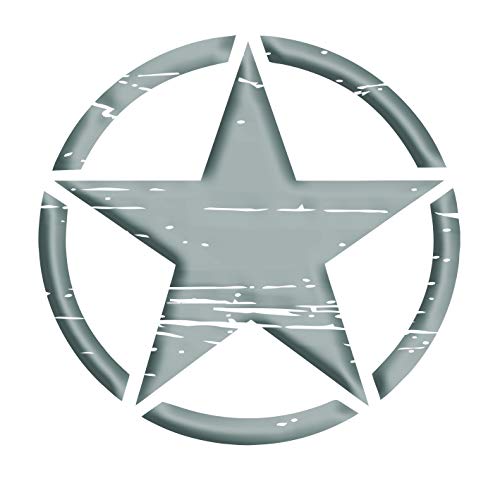 Auto Aufkleber ARMY Militär Stern Sticker Wandtattoo Wandaufkleber USA Star Armee Amerika (S 20cm x 20cm, Silber) von StickerMarket
