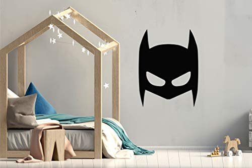 Super Hero Maske Set Kinderzimmer Wandsticker Wandaufkleber Wandbilder Babyzimmer Deko (21cm (B) x 27cm (H), Schwarz) von StickerMarket