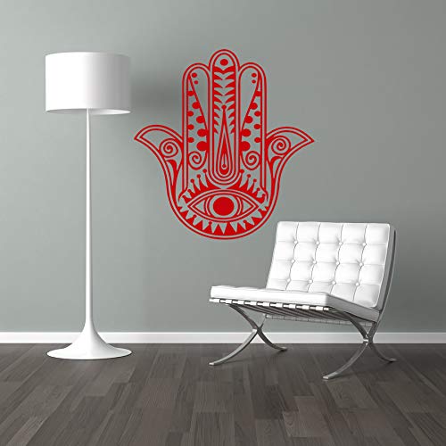 Fatimas Hand Wandtattoo Wandsticker Wandaufkleber Wohnzimmer Hamsa HandofFatima (S 40x45cm, Rot) von StickerMarket