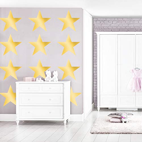 Große Sterne 21cm Wandtattoo Wandsticker Star selbstklebende Deko (6er Set, Gold) von StickerMarket