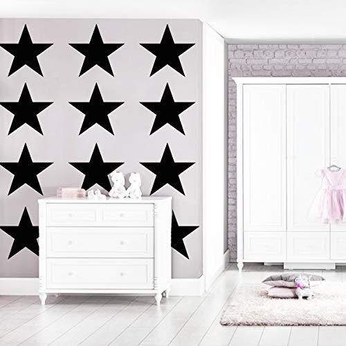 Große Sterne 21cm Wandtattoo Wandsticker Star selbstklebende Deko (6er Set, Schwarz) von StickerMarket