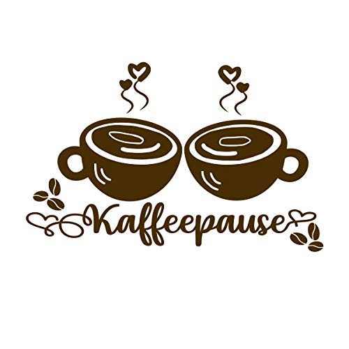 Kaffeepause Vinyl Aufkleber Sticker Wandtattoo Decor Decal Deko Küchenwand Dekoration (Nougatbraun, S (15 cm x 25cm)) von StickerMarket