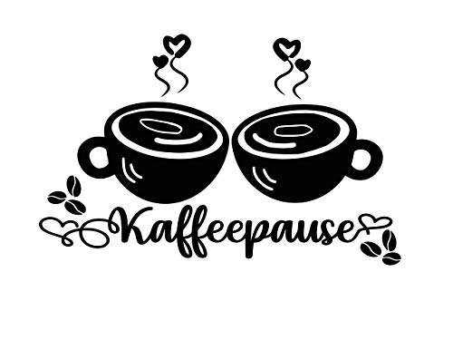 Kaffeepause Vinyl Aufkleber Sticker Wandtattoo Decor Decal Deko Küchenwand Dekoration (Schwarz, S (15 cm x 25cm)) von StickerMarket