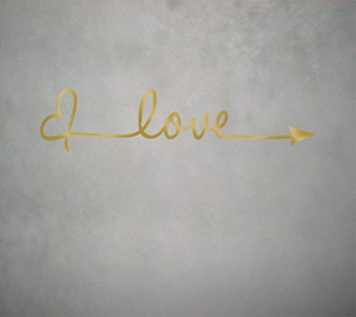 Love Herz Sticker Aufkleber Wandtattoo Wandaufkleber Wand Schlafzimmer Modern Selbstklebend Romantisch Liebe (Gold, M 100cm x 24cm) von StickerMarket