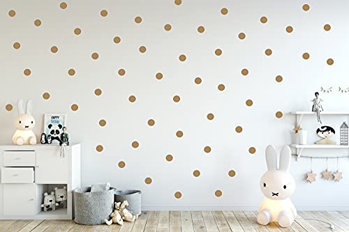 PUNKTE SET 70er an der Wand Wandtattoo Polka Dots Tupfen Babyzimmer Wandsticker Vinyl DIY Wandaufkleber (Hellbraun) von StickerMarket