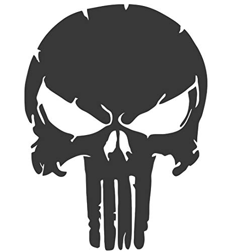 Punisher Wandtattoo Wandaufkleber Schädel Totenkopf Wandsticker Skull (L 60cm(H) x 45cm(B), Betongrau) von StickerMarket