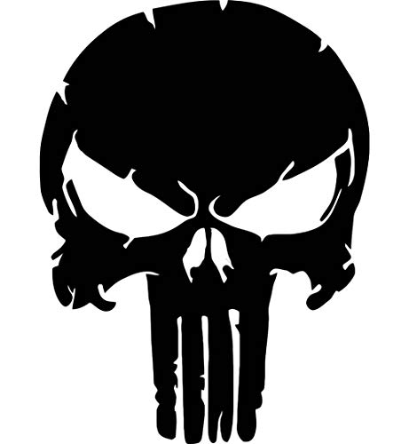 Punisher Wandtattoo Wandaufkleber Schädel Totenkopf Wandsticker Skull (L 60cm(H) x 45cm(B), Schwarz) von StickerMarket