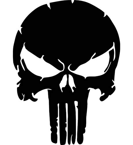 Punisher Wandtattoo Wandaufkleber Schädel Totenkopf Wandsticker Skull (M 28cm(H) x 20cm(B), Schwarz) von StickerMarket