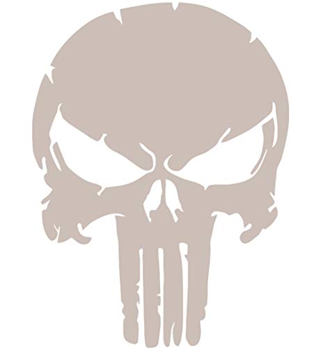 Punisher Wandtattoo Wandaufkleber Schädel Totenkopf Wandsticker Skull (S 15cm(H) x 11cm(B), Sandgrau) von StickerMarket