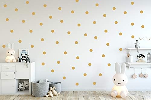 Punkte Set 70er an der Wand Wandtattoo Polka Dots Tupfen Babyzimmer Wandsticker Vinyl DIY Wandaufkleber (Gold) von StickerMarket