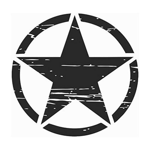 StickerMarket Auto Aufkleber ARMY Militär Stern Sticker Wandtattoo Wandaufkleber USA Star Armee Amerika (M 50cm x 50cm, Schwarz) von StickerMarket