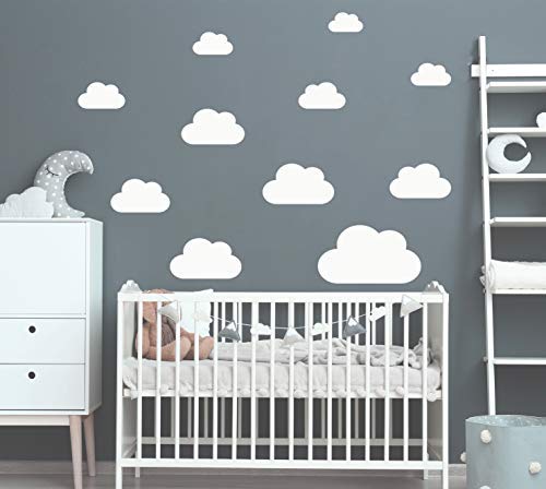 WOLKEN SET 13x Wolke Wandtattoo Wandaufkleber Sticker Aufkleber Wand Himmel Baby (Weiss) von StickerMarket