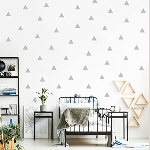 Wandtattoo Dreieck Pyramide Babyzimmer Kinderzimmer Wandaufkleber Triangel (60er Set, Hellgrau) von StickerMarket