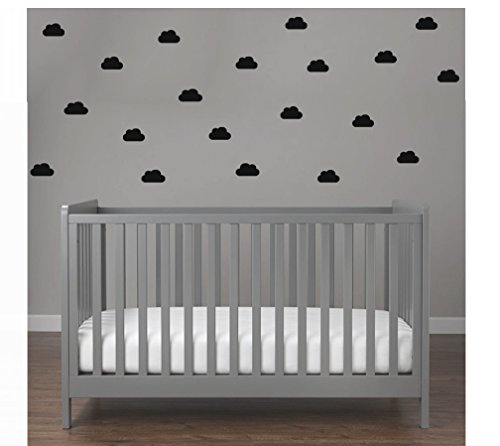 Wolken Set 30 x Mini Bunte Wolken Wandtattoo Wandaufkleber Sticker Wölkchen Wand Himmel Baby (schwarz) von StickerMarket