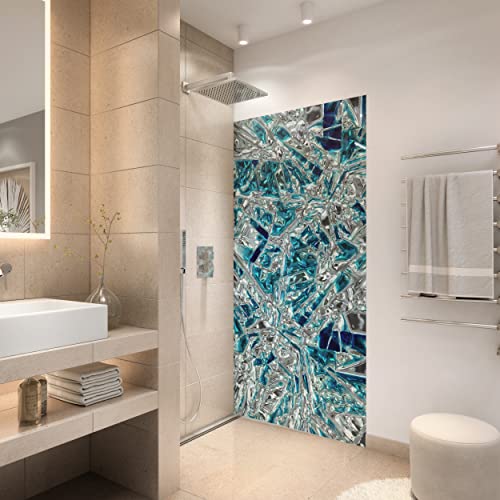 StickerProfis Duschrückwand selbstklebend 1,8mm - 3D Blue Crystal - hochglänzende Kunststoff Wandverkleidung für Badewanne und Dusche & Duschkabine StickerProfis Duschrückwand selbstklebend 1,8mm - 3D Blue Crystal - hochglänzende Kunststoff Wandverkleidung für Badewanne und Dusche & Duschkabine von StickerProfis