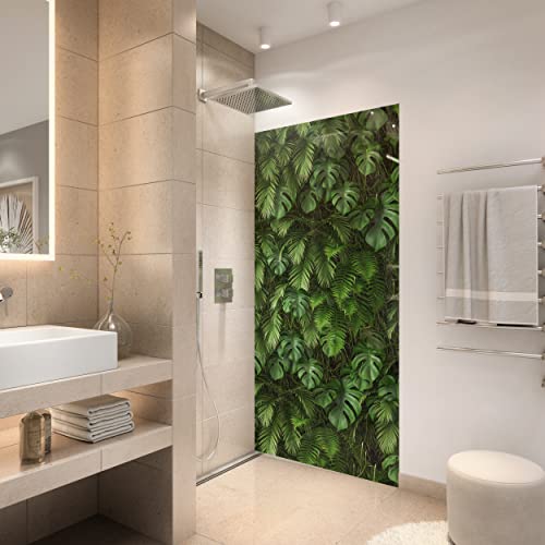 StickerProfis Duschrückwand selbstklebend 1,8mm - BLÄTTER Wand - hochglänzende Kunststoff Wandverkleidung für Badewanne und Dusche & Duschkabine von StickerProfis