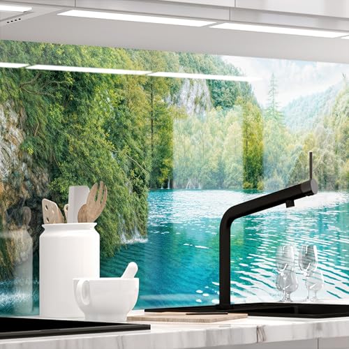 StickerProfis Küchenrückwand selbstklebend Glasoptik - WALDSEE - 1.8mm, Versteift, alle Untergründe, Hart PET Material, Premium 60 x 400cm von StickerProfis