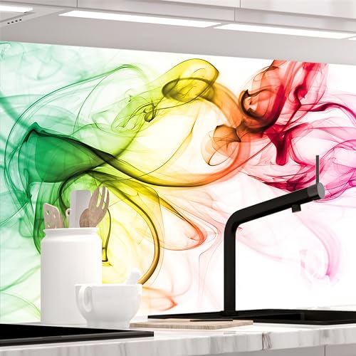 StickerProfis Küchenrückwand selbstklebend Matt-Optik - BUNTER RAUCH - 0.5mm, versteifte PET Folie, PRO 60 x 220cm von StickerProfis